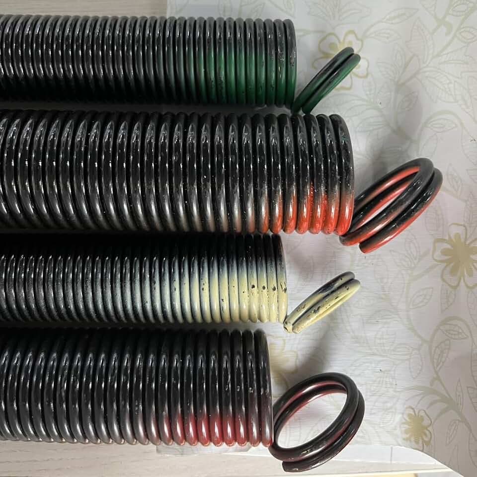 Pair of 200 lbs Heavy Duty Garage Door Extension Springs Stretch Springs, 25” Long, Double Loop Ends, High Precision Electrophoresis Black Coated,MIN 16,000 Cycles,for 7ft High Garage Doors