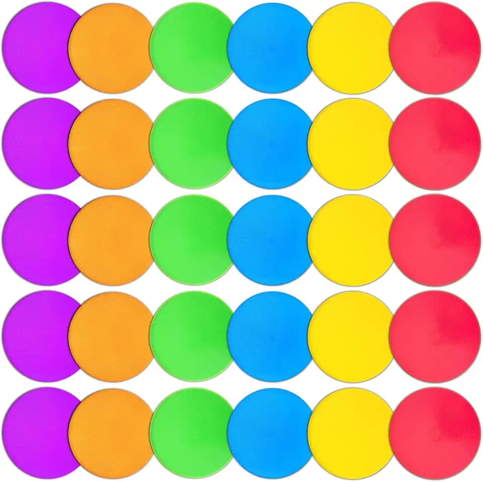 Poly Spot Markers 4 inch/9 inch Non-Slip Rubber Agility Training Markers Floor Dots Flat Field Cones for Football, Soccer, Basketball, School Exercise Drills, Dance Practice