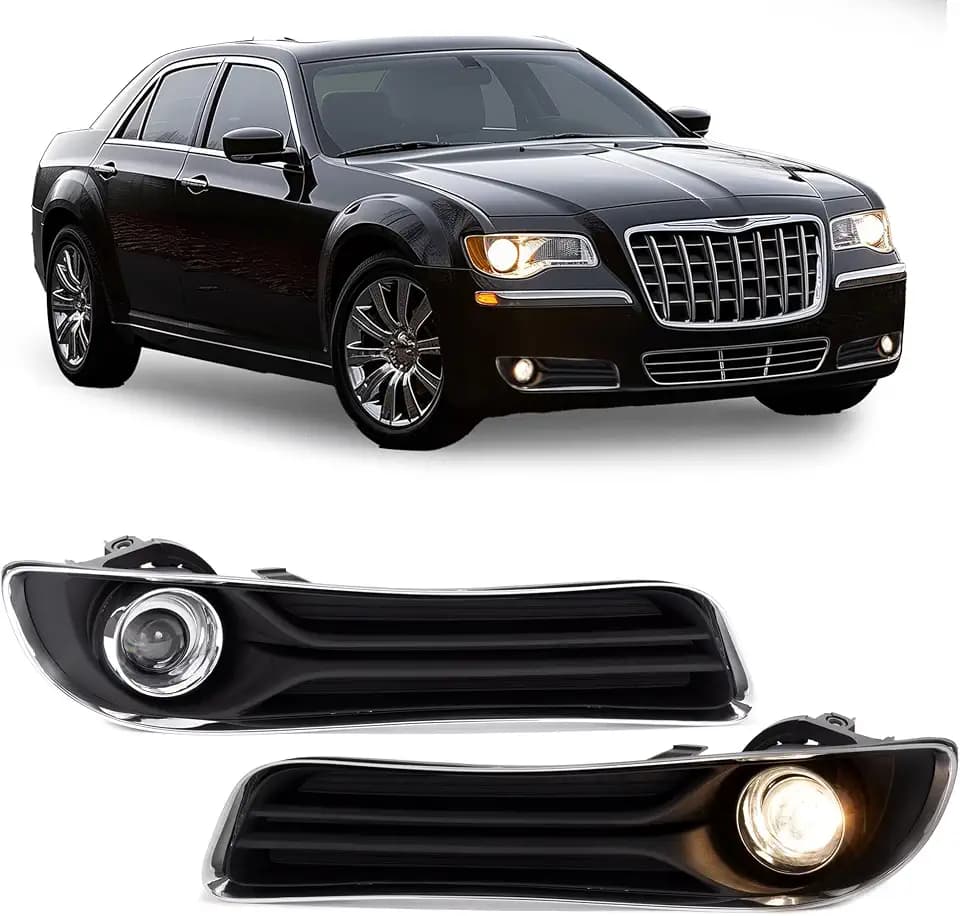 HECASA LED Fog Lights w/Bezel Compatible with 2011-2014 300