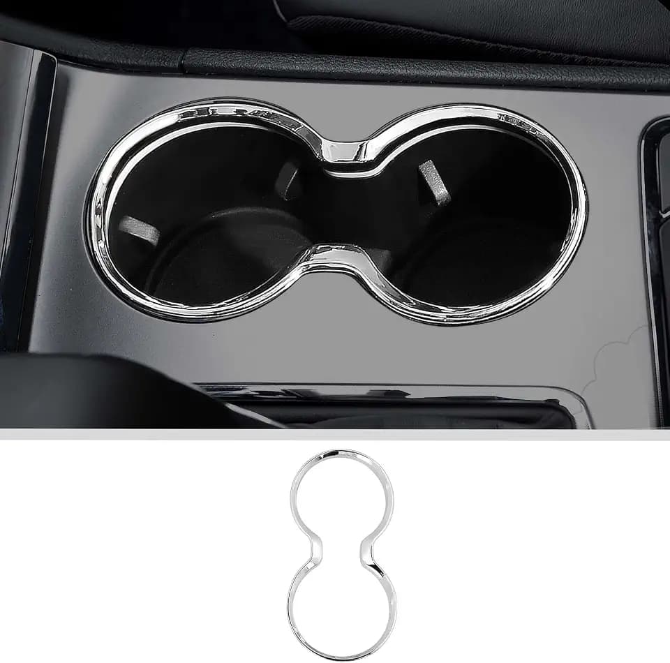 JWWY Front Cup Holder Ring Surround Cover Trim Fit for 2011-2021 Jeep Grand Cherokee Interior Accessories abs Chrome