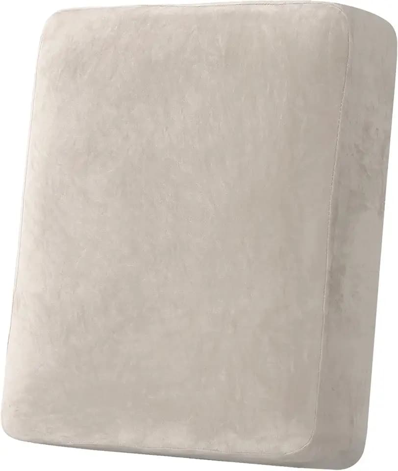 H.VERSAILTEX Velvet Stretch Couch Cushion Cover Plush Cushion Slipcover for Chair Cushion Furniture Protector Seat Cushion Sofa Cover (1 Piece Armchair Cushion Covers, French Oak)