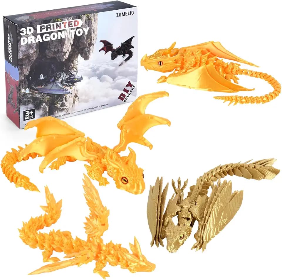 4PCS 12 Inch 3D Printed Dragons