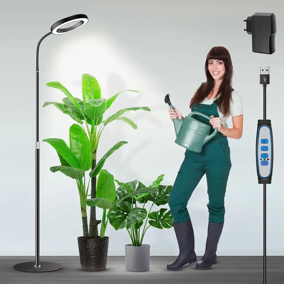 Garpsen Pflanzenlampe, Pflanzenlampe LED Vollspektrum mit Standfuß, 80 LEDs
