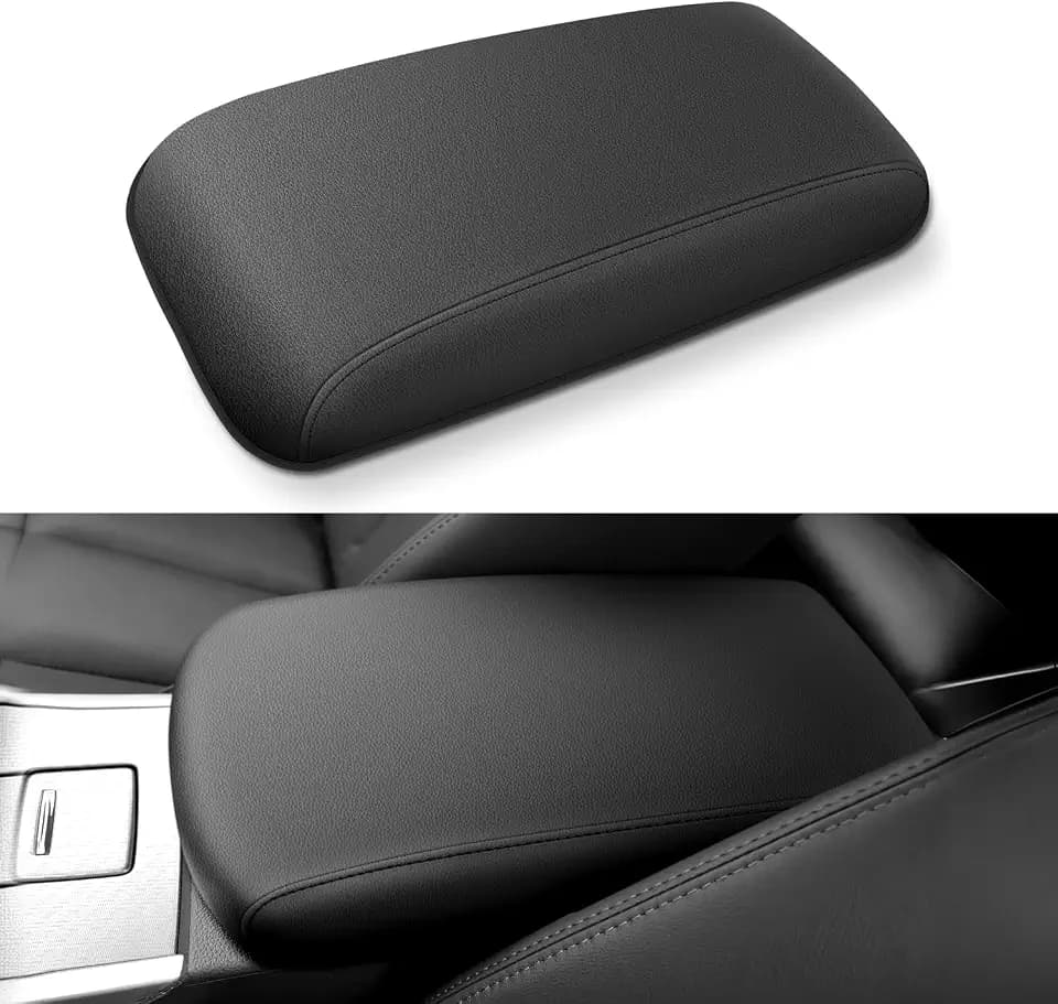 Center Console Armrest Cover Compatible with Nissan Altima 2013-2018 Accessories, Premium Leather Arm Rest Cover Pad, Car Middle Console Cover (Black)