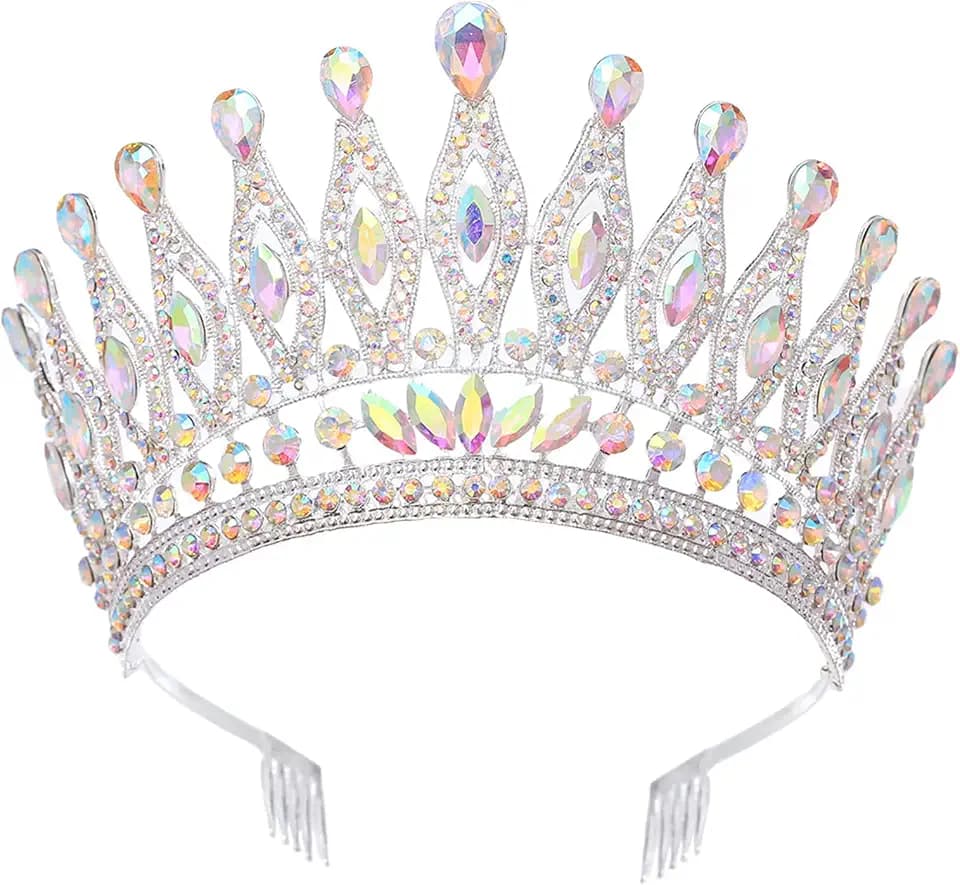 Tiaras and Crowns for Women,Wedding Tiara for Bride,Rhinestone Queen Crown,Crystal Costume Hair Accessories for Birthday Prom Crown with Combs