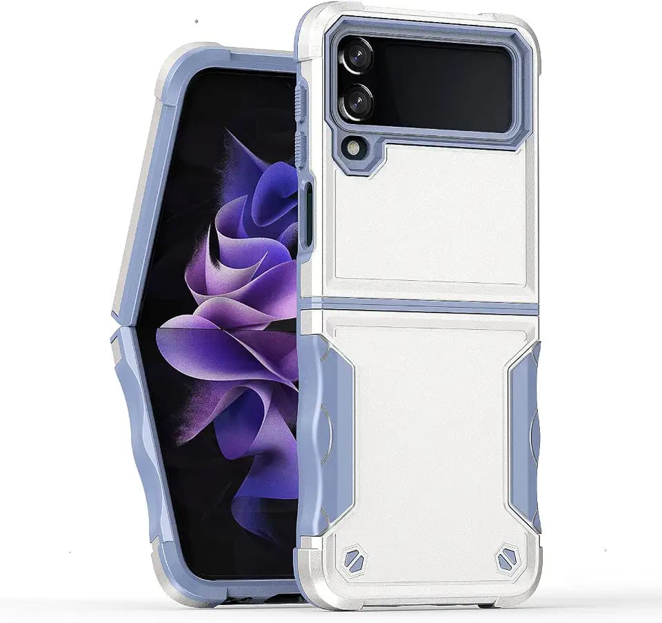 Asuwish Phone Case for Samsung Galaxy Z Flip 4 5G 2022 with Cell Cover Hybrid Slim Rugged Shockproof Hard Protective Heavy Duty Mobile Accessories Dustproof Armor ZFlip4 Z4 Flip4 4Z Women Men White