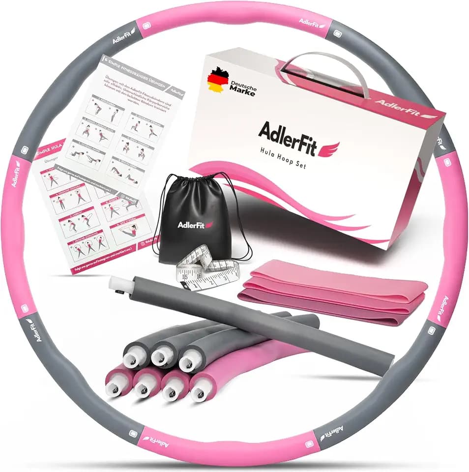 Hula Hoop Reifen Erwachsene und Kinder zum Abnehmen 1,2kg - bis 100cm Durchmesser - Hullahub für Anfänger, Fortgeschritten und Profis - für intensives Training - Fitnessreifen