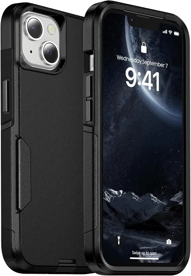 jaroco Magnetic for iPhone 13&14&15 Case Heavy Duty Rugged Dual-Layer Black
