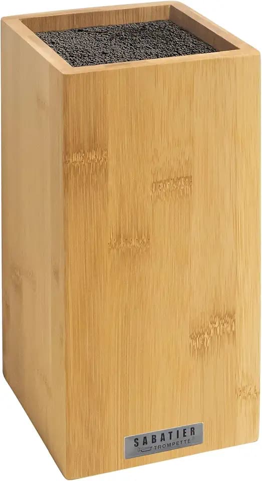 Sabatier Trompette, Leerer Block mit schwarzen Spaghettistäben, Bambus, 26 x 15,5 cm, Holz