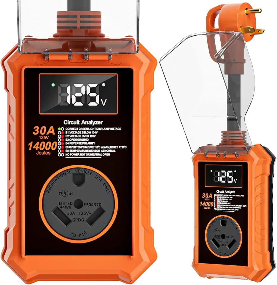 RV Surge Protectors 30 Amp,14000 Joules Rv Circuit Analyzer for Camper
