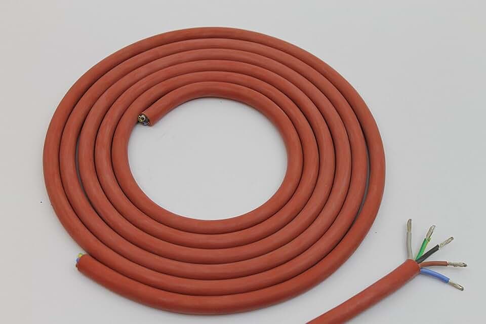 3 Meter (m) Silikonkabel 5x1,5 mm² | SiHF-J | Hitzebeständige und flexible Silikonleitung | Saunakabel | Optimal für Saunaöfen | -60°C bis +180°C | Wärmegeräte, Scheinwerfer, Heizkraftwerke etc.