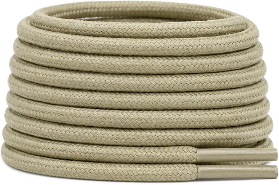 DELELE Round Cotton Waxed Shoelaces: 3.5MM Dress Shoe Laces for Boot 2 Pair