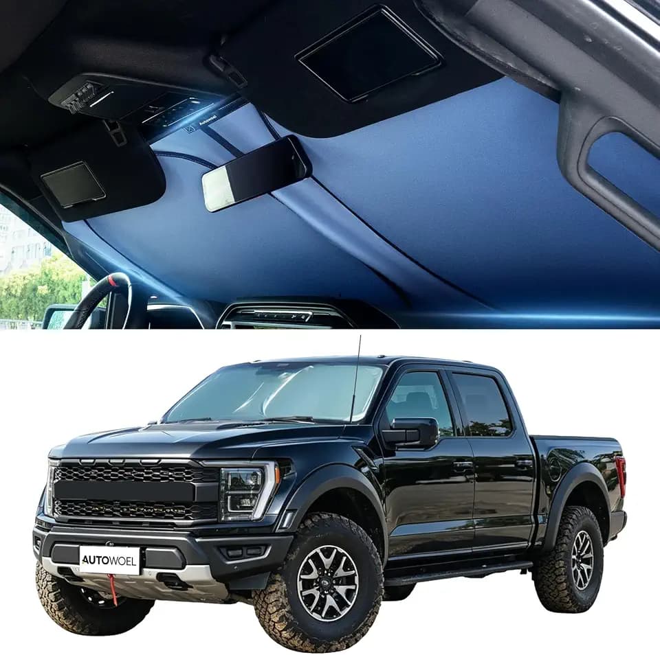 Titanium Silver Car Windshield Sun Shade, Reflective Cooling Shade 64"x 34"