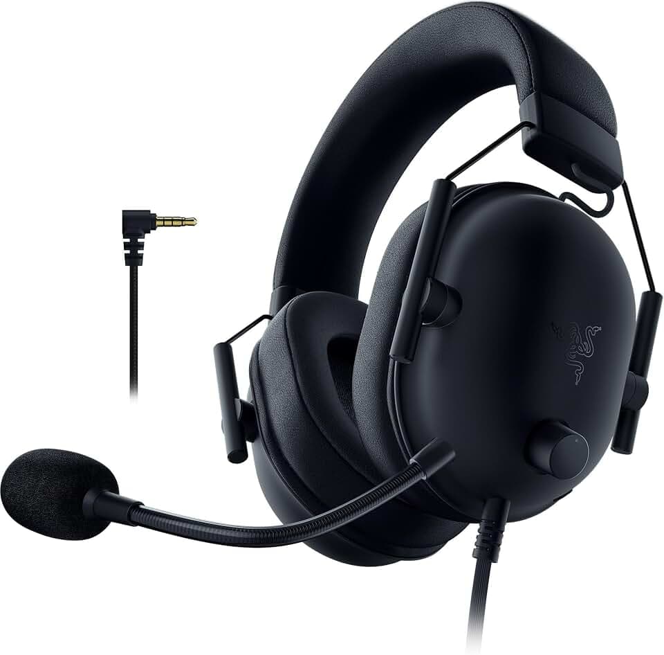 Razer BlackShark V2 X (Playstation) - Kabelgebundenes E-Sport Headset für Playstation Konsole (250g, Nierenmikrofon, 50mm Treiber, Passive Geräuschunterdrückung, 3,5mm Anschluss) Schwarz
