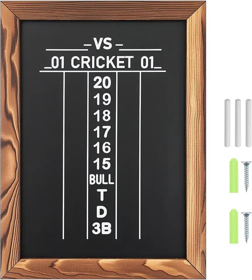 VioraWhite Dart Scoreboard for Cricket and 01 Darts Games Darts Holder Wall Mount Wood Dartboard Accessories