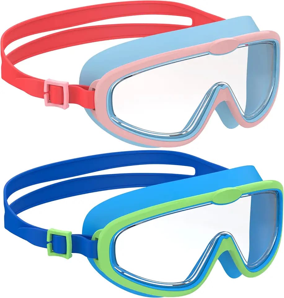 2Pcs Set Schwimmbrille Kinder 3-14 Jahre Anti-Beschlag