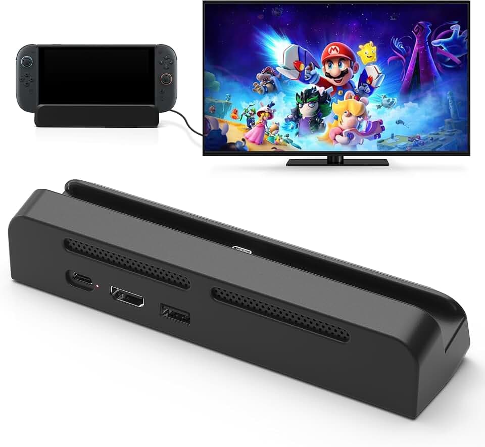 Kstkry TV Dock Station for Nintendo Switch 2,Portable Switch 2 dock with 4K@120Hz HDMI TV USB 2.0 Port and USB C Charging Port,Compatible with Nintendo Switch 2(Not Support Switch 1)