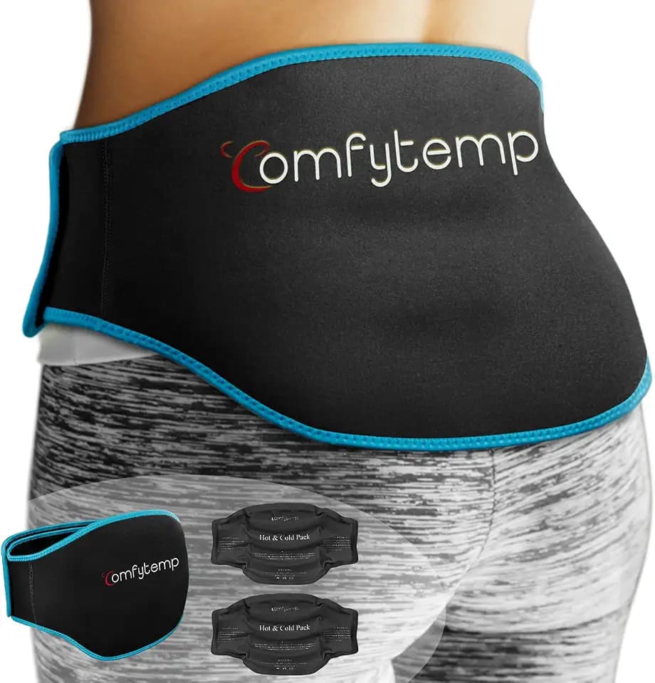 Comfytemp Ice Pack for Back Pain Relief, 2Pcs, Sciatica Brace Reusable Gel