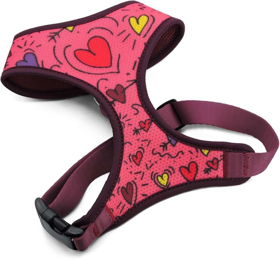 MORSO® Atmungsaktives Air-Mesh-Geschirr für kleine und mittelgroße Hunde, Rosa, Größe L