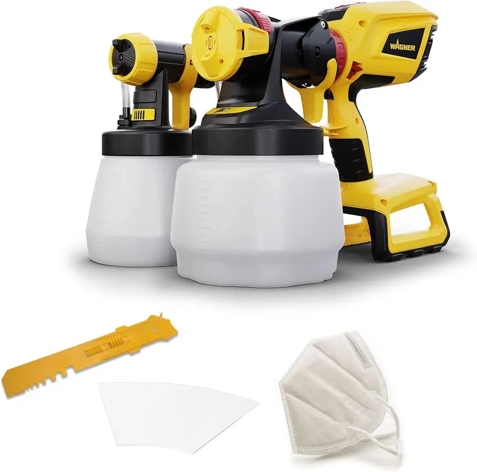 WAGNER Akku-Farbsprühsystem W 600 FLEXiO 18V (Akku und Ladegerät sind Nicht im Lieferumfang enthalten) für Wand- und Latexfarben, Lacke & Lasuren, Behälter 1300 ml + 800 ml
