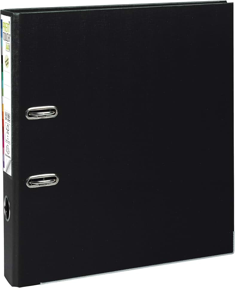 Exacompta 53141E 10er Pack Premium Kunststoff-Ordner Prem´Touch. 5 cm schmal DIN A4 MAXI Ringordner Aktenordner Briefordner Büroordner Plastikordner Schlitzordner schwarz