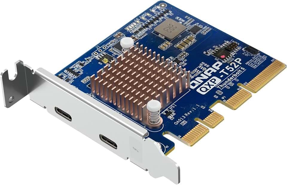 QNAP Thunderbolt 5 Dual Ports Expansion Card, PCIe Gen4 x4 (QXP-T52P)