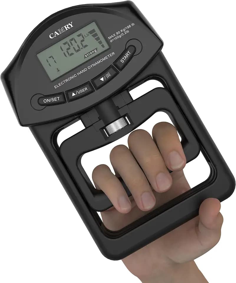 Digitales Handdynamometer, Griffstärke, Messgerät, automatische Erfassung, elektronischer Handgriff, Leistung 90 kg, Schwarz