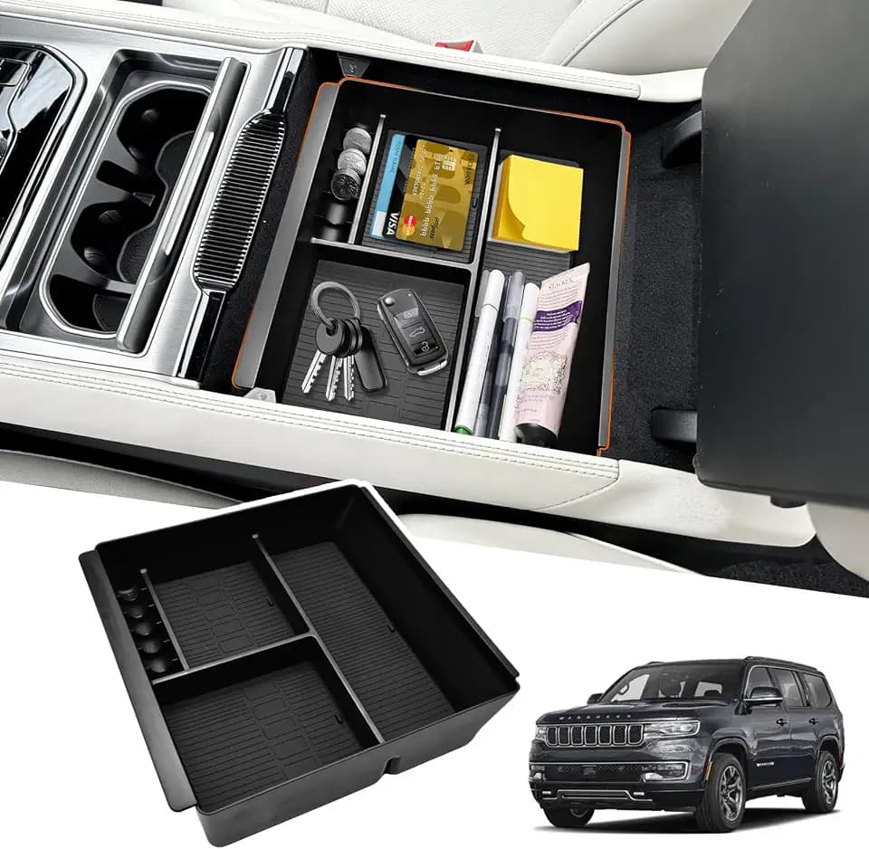 Armrest Storage Organizer Tray for 2022-2026 Jeep Wagoneer Accessories