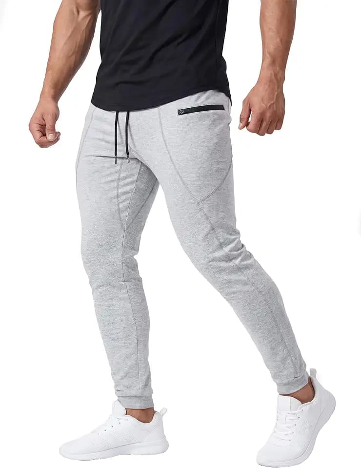 Men's Tapered Jogger Sweatpants with Drawstring Waist and Side Pockets
