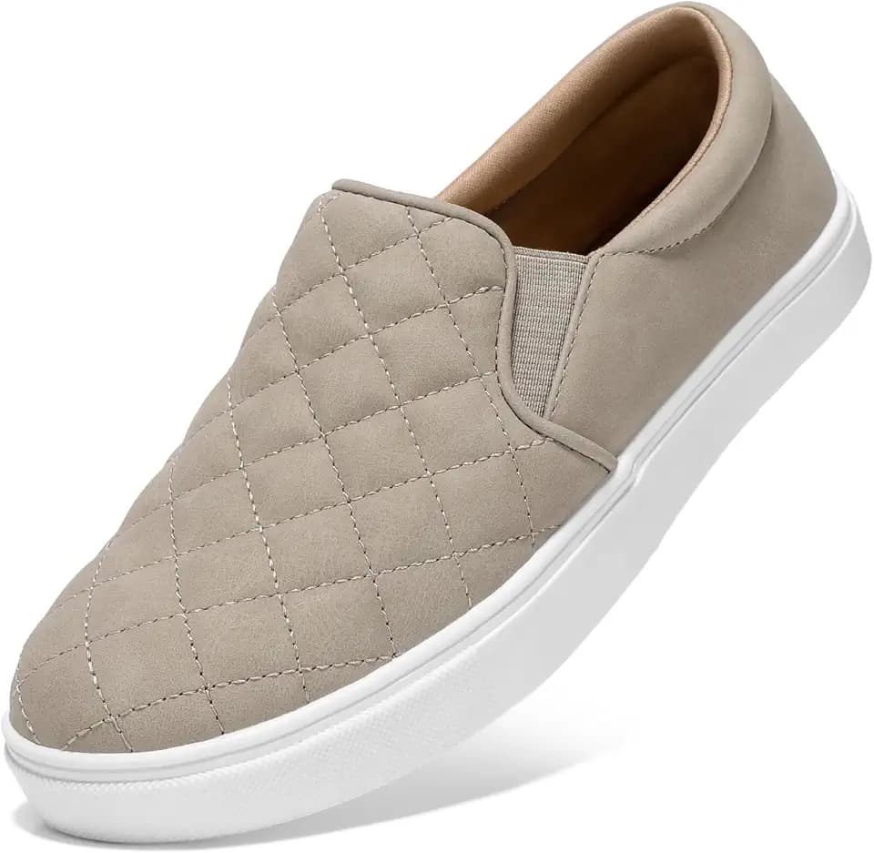 STQ Slip On Shoes for Women Quilted Fashion Sneakers