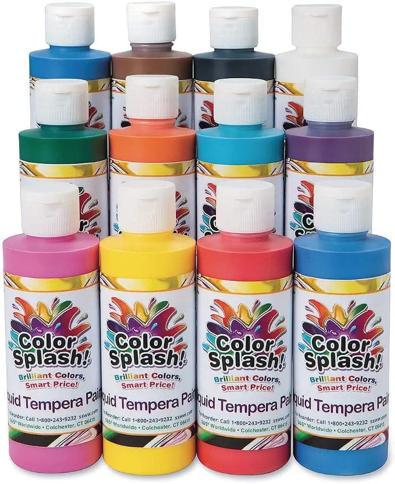 Color Splash S&S Worldwide Liquid Tempera Bulk Paint, 8-oz
