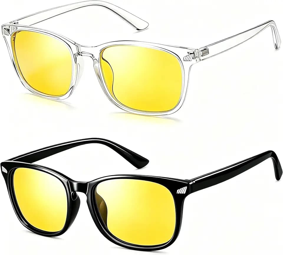 Blendfreie Nachtfahrbrille, blendfreie Nachtsichtbrille, gelbe Gläser, Herren-Brillen und Zubehör für Nachtfahrten