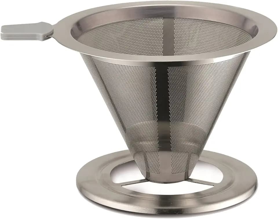 Kerafactum Dauerfilter Permanent Filter Kaffee Kaffeefilter Aufsatz für Café ohne Filtertüten aus gehärtetem Edelstahl Doppellagiges Gewebe ULTRAFEIN