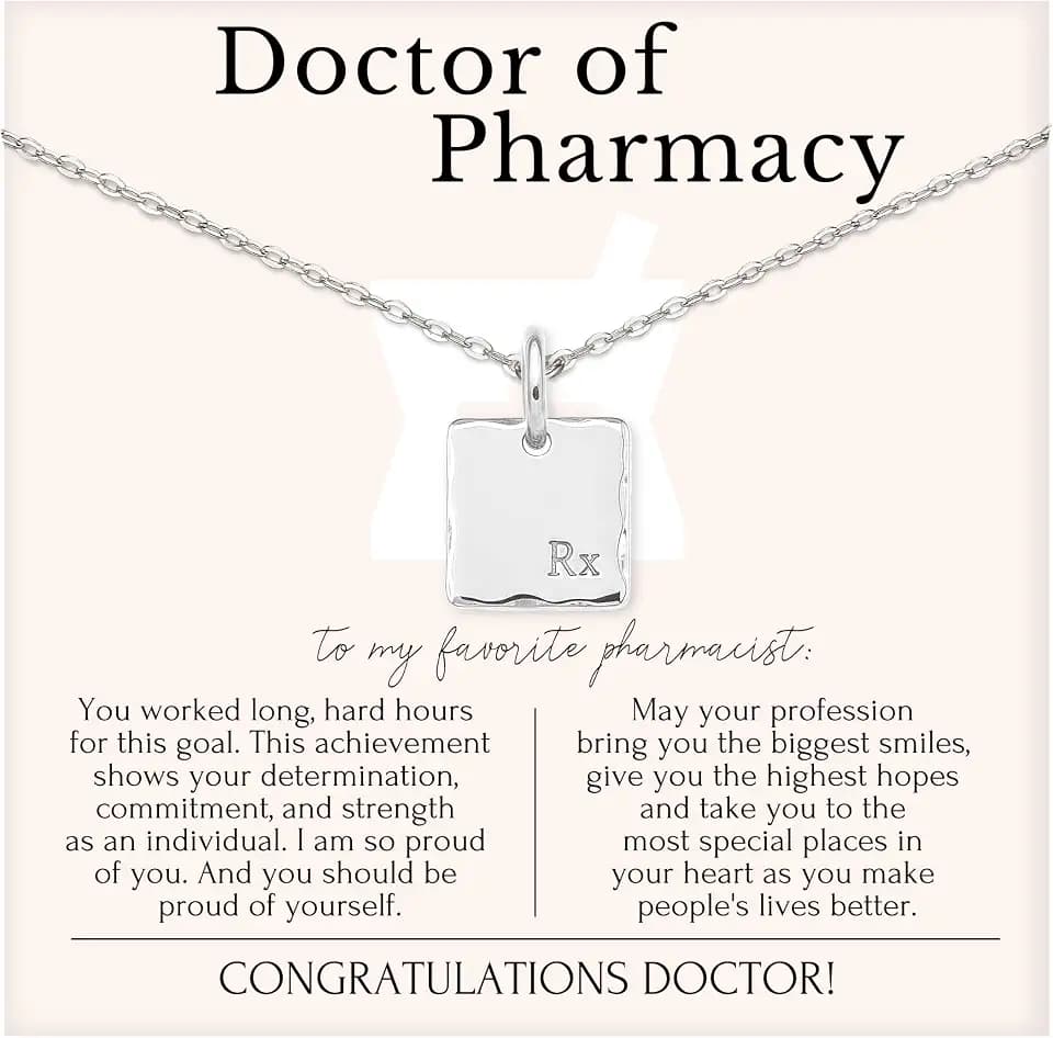 HOPE LOVE SHINE Doctor Pharmacy Necklace 14K Gold Vermeil Sterling Silver Message Card Gift