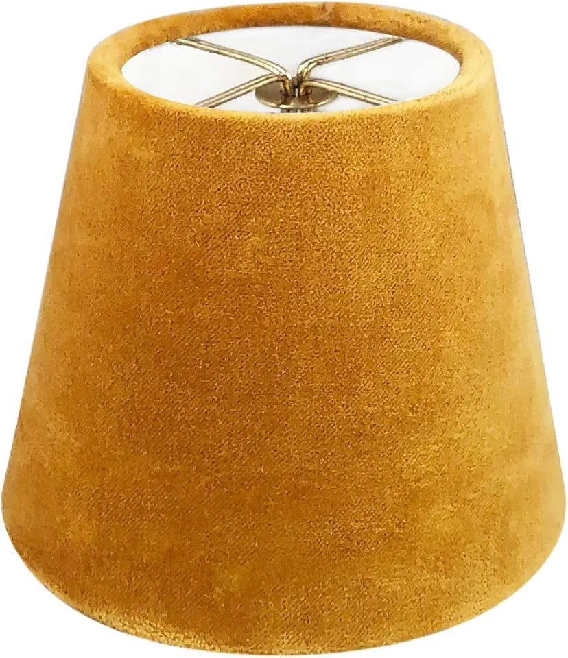 Royal Designs, Inc. CS-1107-6MU Velvet Empire Chandelier Shade, 4 x 6 x 5.5, Mustard