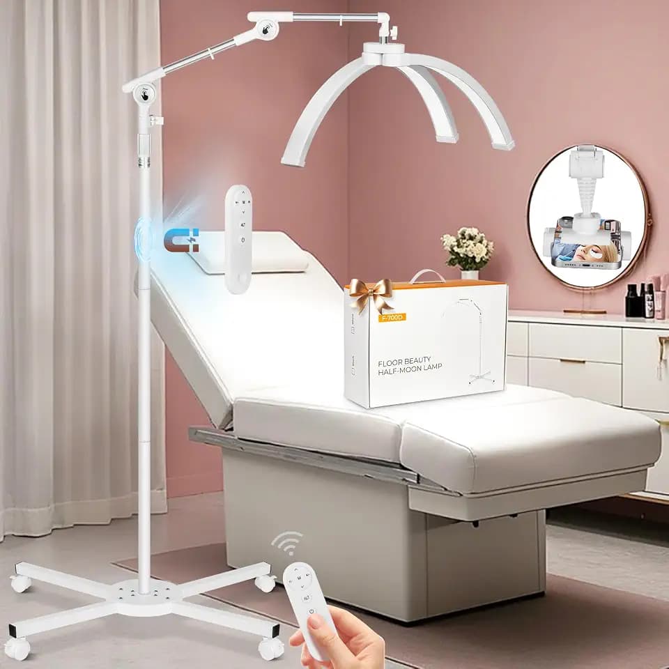 HITTI 2026 Upgrade Lash Light for Eyelash Tech with 4 Wheel Rolling Base