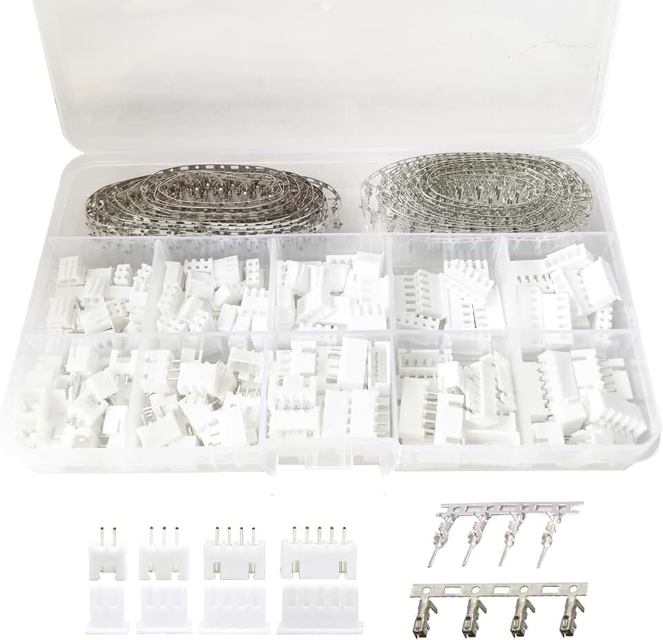 560PCS JST-XH Connector Kit 2.54mm Pitch, 2/3/4/5 Pin Male & Female Housing Socket, Male & Female Housing Adapter Plug Terminal