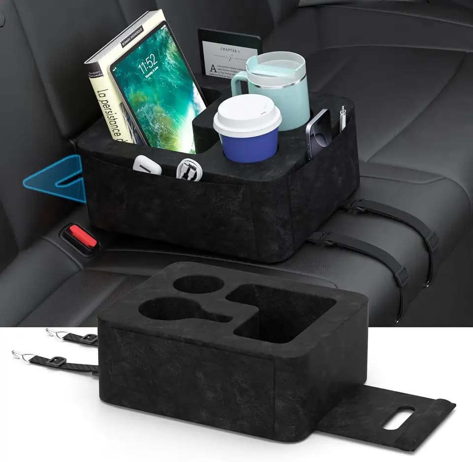 Car Cup Holder Pillow for Backseat, Compatible with iPad & Game Controller