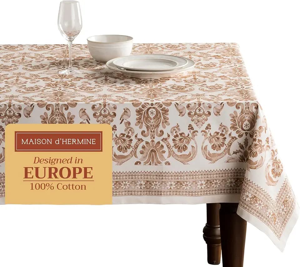 Maison d' Hermine Table Cloth Rectangle Table Reusable 100% Cotton 60"x108"