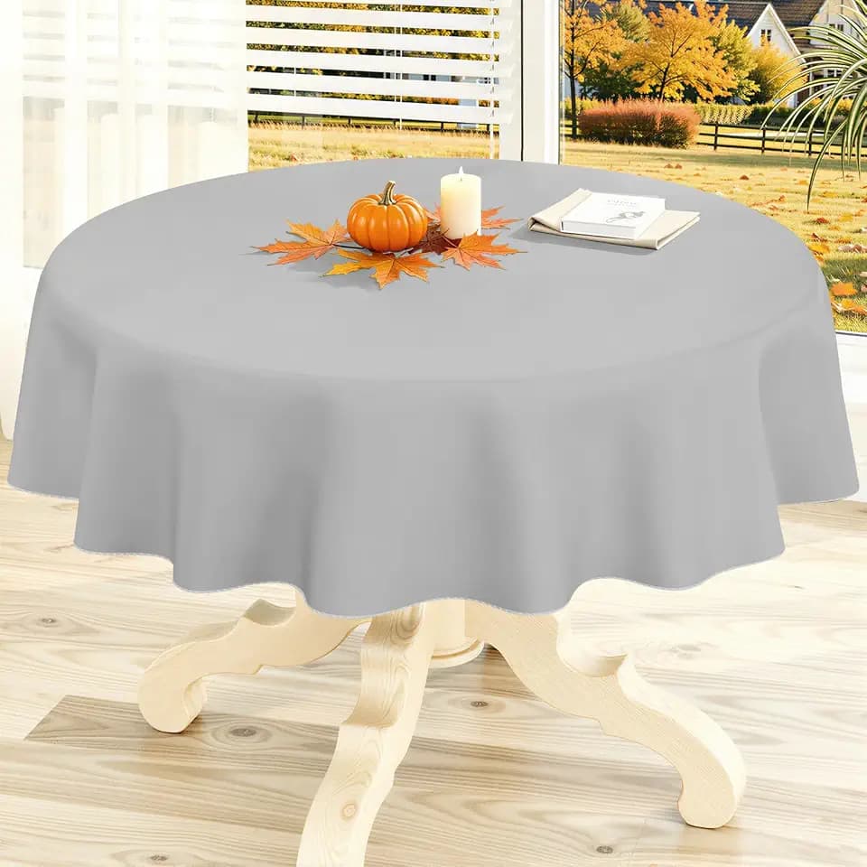 homing Round Vinyl Waterproof Tablecloth with Flannel Backed