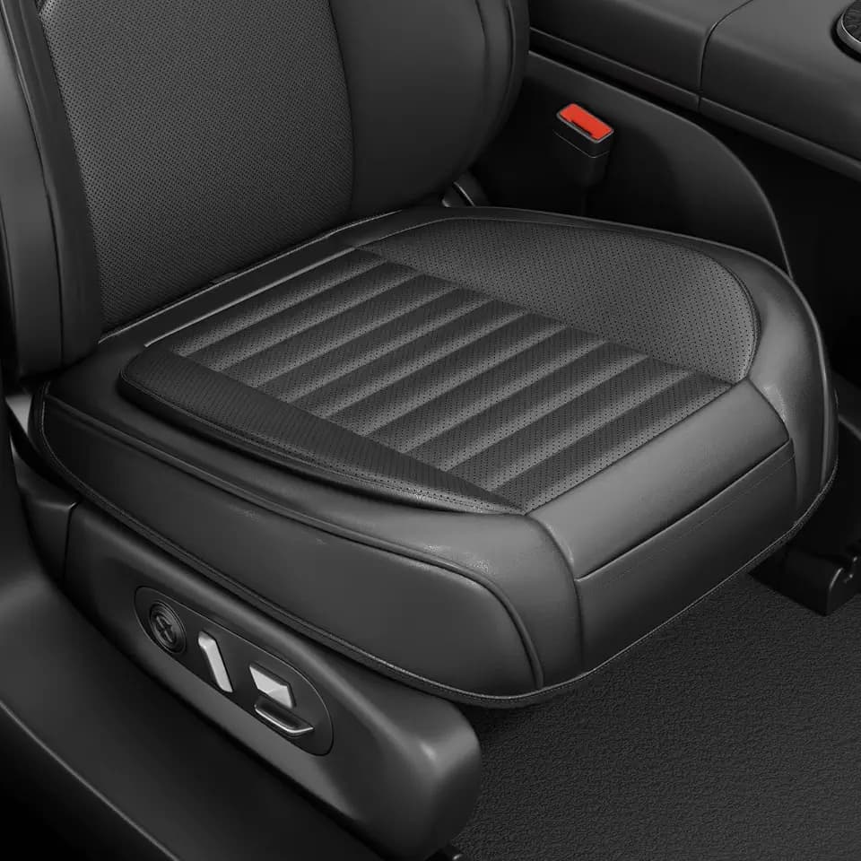 2 Pack Car Bottom Seat Cover, Luxury Leather Front Seat Covers, Breathable and Waterproof Automotive Bottom Seat Covers, Universal Anti-Slip Seat Covers Fit for Most Vehicles