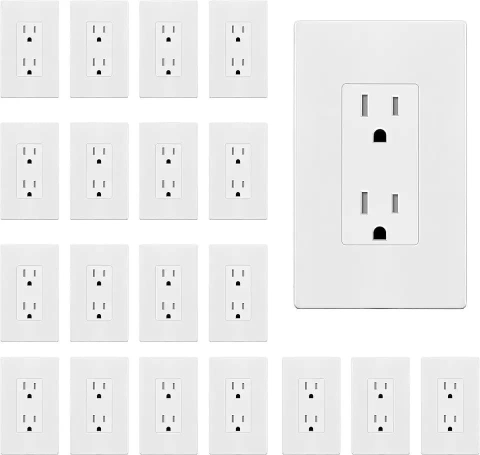 ENERLITES Decorator Outlet 20 Pack, 15A Standard Electrical Wall Receptacle