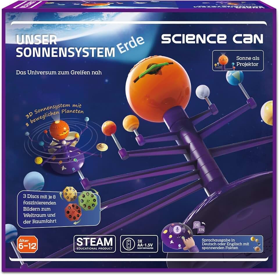 Science Can Sonnensystem Modell Planetensystem für Kinder Deutsch Sternenhimmel Projektor Kinder ab 3 4 5 Jahren Mädchen Jungen Geburtstags