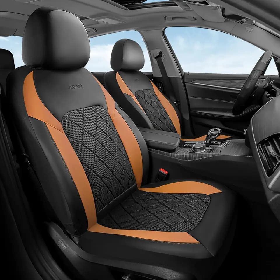 Coverado Car Seat Covers, Front Seat Covers, 2 Front Automotive Seat Cover, Mesh Breathable Seat Protectors, Universal Fit for Most Cars