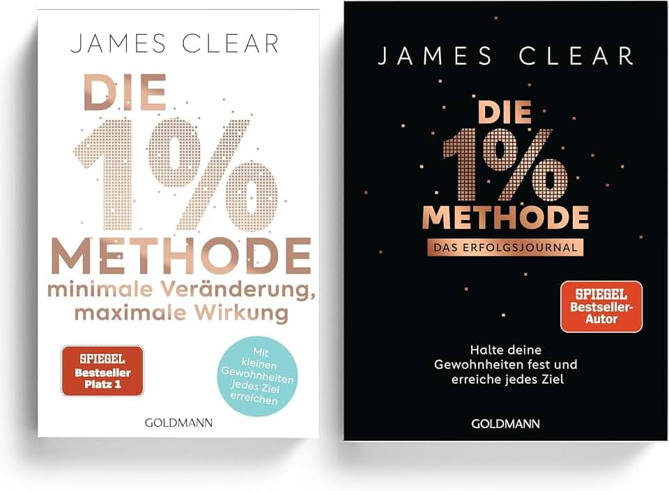 James Clear Bücherset, Die 1%-Methode + Erfolgsjournal, Veränderung von Gewohnheiten, inkl. Gratis-Lesezeichen, persönliche Ziele erreichen & Gewohnheiten verbessern - Atomic Habits