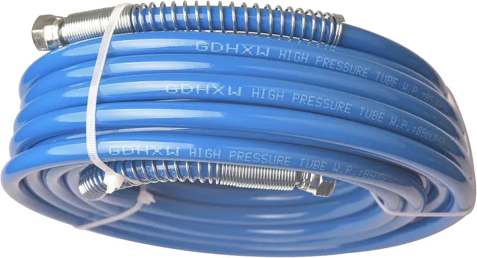 GDHXW 50FT Airless Paint Spray Hose Double Layer Braided Wire Upgraded 8500 PSI High Pressure Flexible Nylon Tube Universal Paint Sprayer 1/4 inch