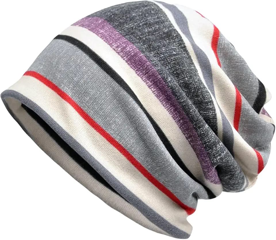 Mütze Damen Herren, Slouch Beanie Mütze Weich Laufende Beanie Mütze Baumwolle, Dünne Schlafmütze Turban Chemo Kopfbedeckung für Haarausfall, Leichte Atmungsaktiv Chemo Mütze Jersey Longbeanie Cap