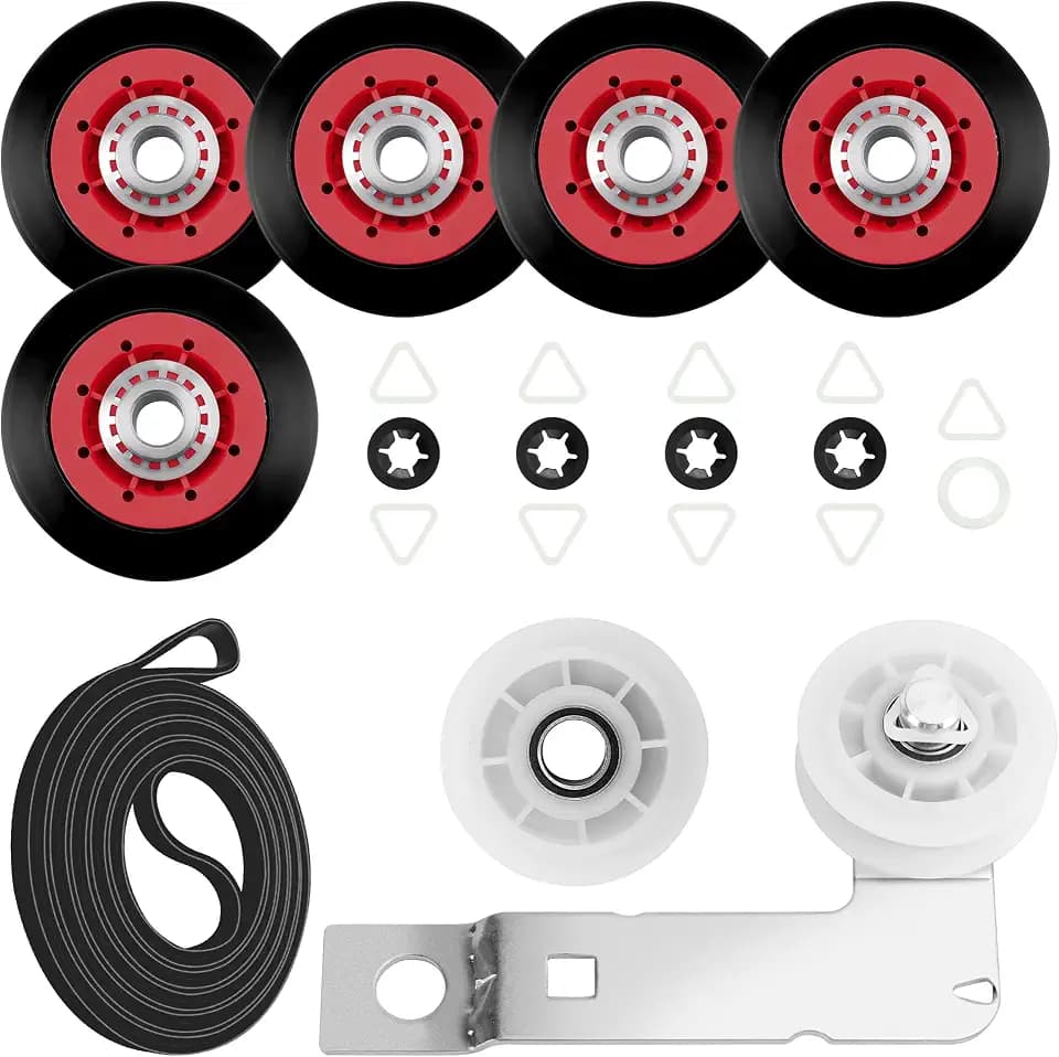 (5 Wheels) Upgraded MEDB835DW4 GEW9250PW0 GGW9200LW1 4392067 Dryer Repair Kit Fits for Whirlpool Kenmore Maytag Bravos XL Dryer Parts by APPLIANCEMATES