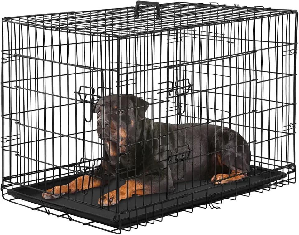 PayLessHere | 42 Inch Dog Crate for Medium Dogs | Black