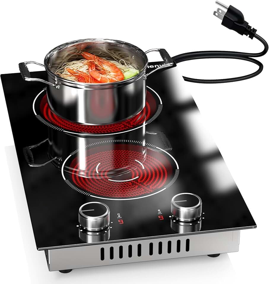 2 Burner Electric Cooktop 110v Knob Control